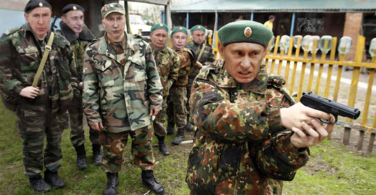 Putin sends Putin cadets into action.